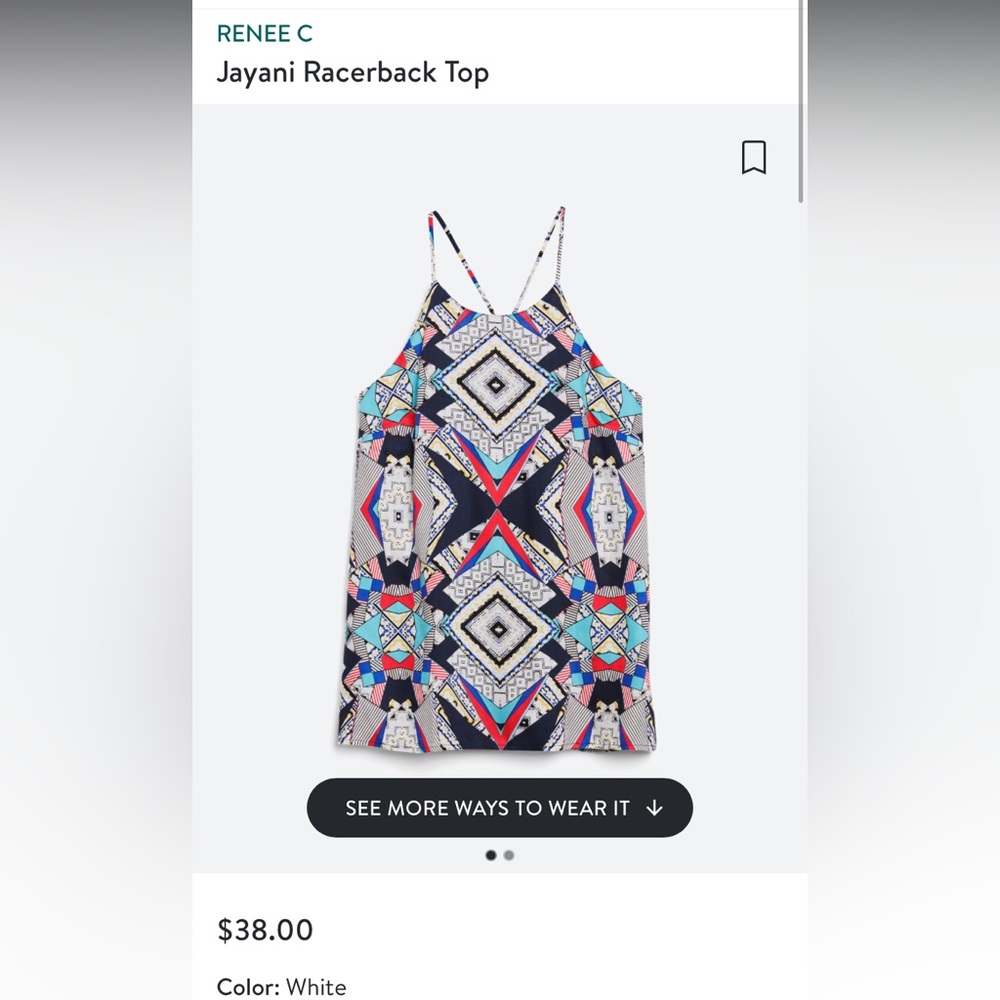 New with tags! Racerback patterned tank top. Size M.